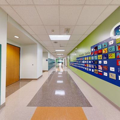Science Hallway in Providence Cristo Rey High School