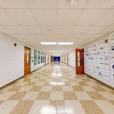 Theology Hallway in Providence Cristo Rey High School