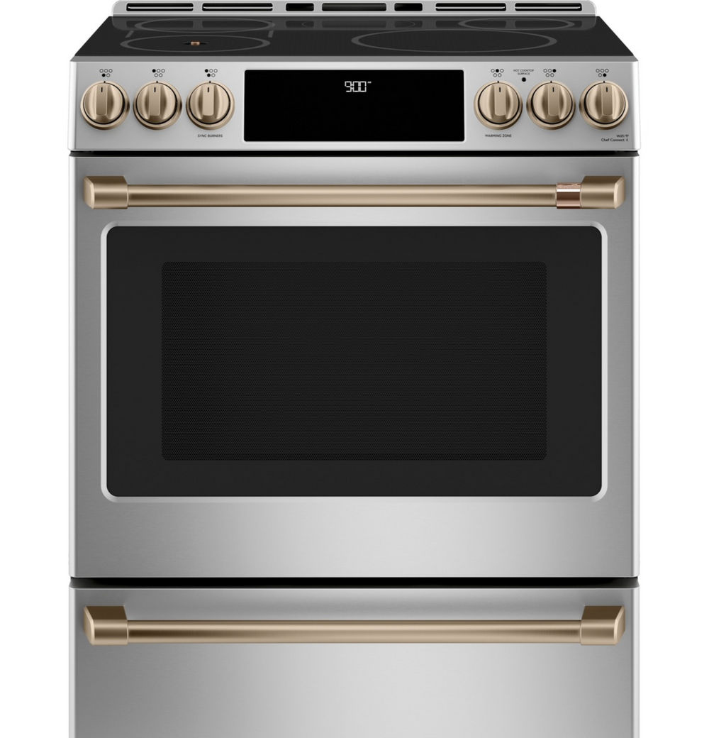 Shop Café™ 30" Smart Slide-In, Front-Control, Induction and Convection Range with In-Oven Camera from Café on Openhaus