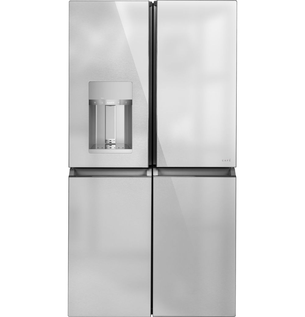 Shop Café™ ENERGY STAR® 27.4 Cu. Ft. Smart Quad-Door Refrigerator in Platinum Glass from Café on Openhaus