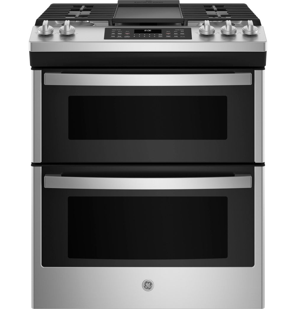 Shop GE® 30" Slide-In Front Control Gas Double Oven Range from GE Appliances on Openhaus