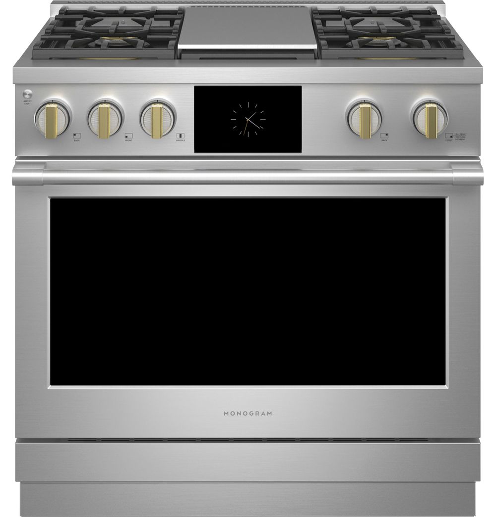 Shop Monogram 36" Dual-Fuel Professional Range with 4 Burners and Griddle (Natural Gas) from Monogram on Openhaus