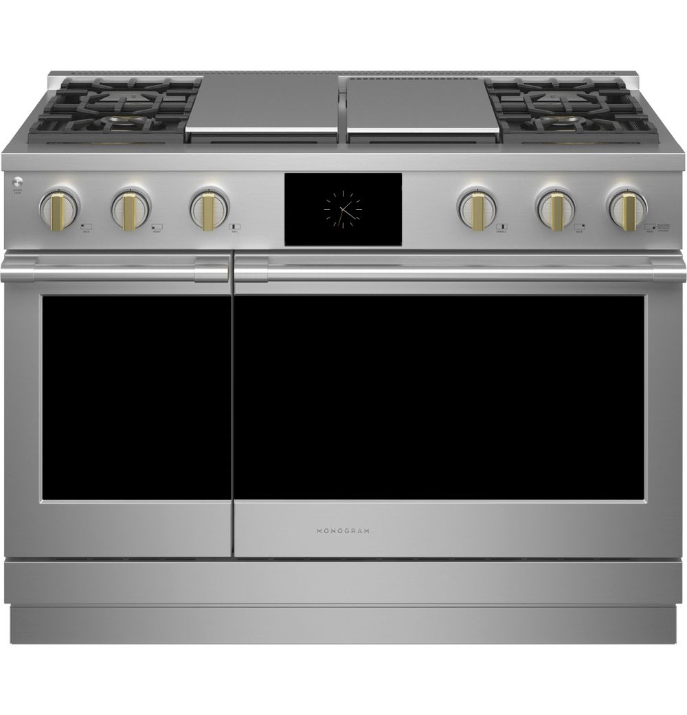 Shop Monogram 48" Dual-Fuel Professional Range with 4 Burners, Grill, and Griddle (Natural Gas) from Monogram on Openhaus