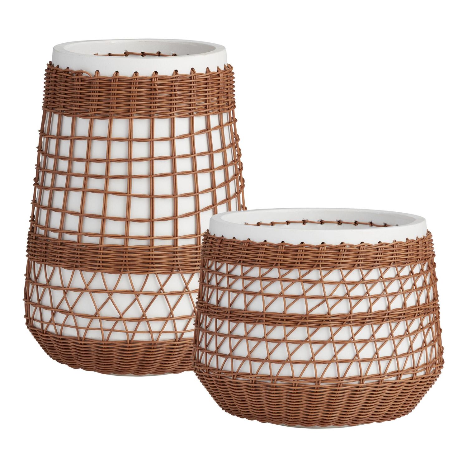Shop All Weather Wicker Overlay Meagan Outdoor Planter from World Market on Openhaus