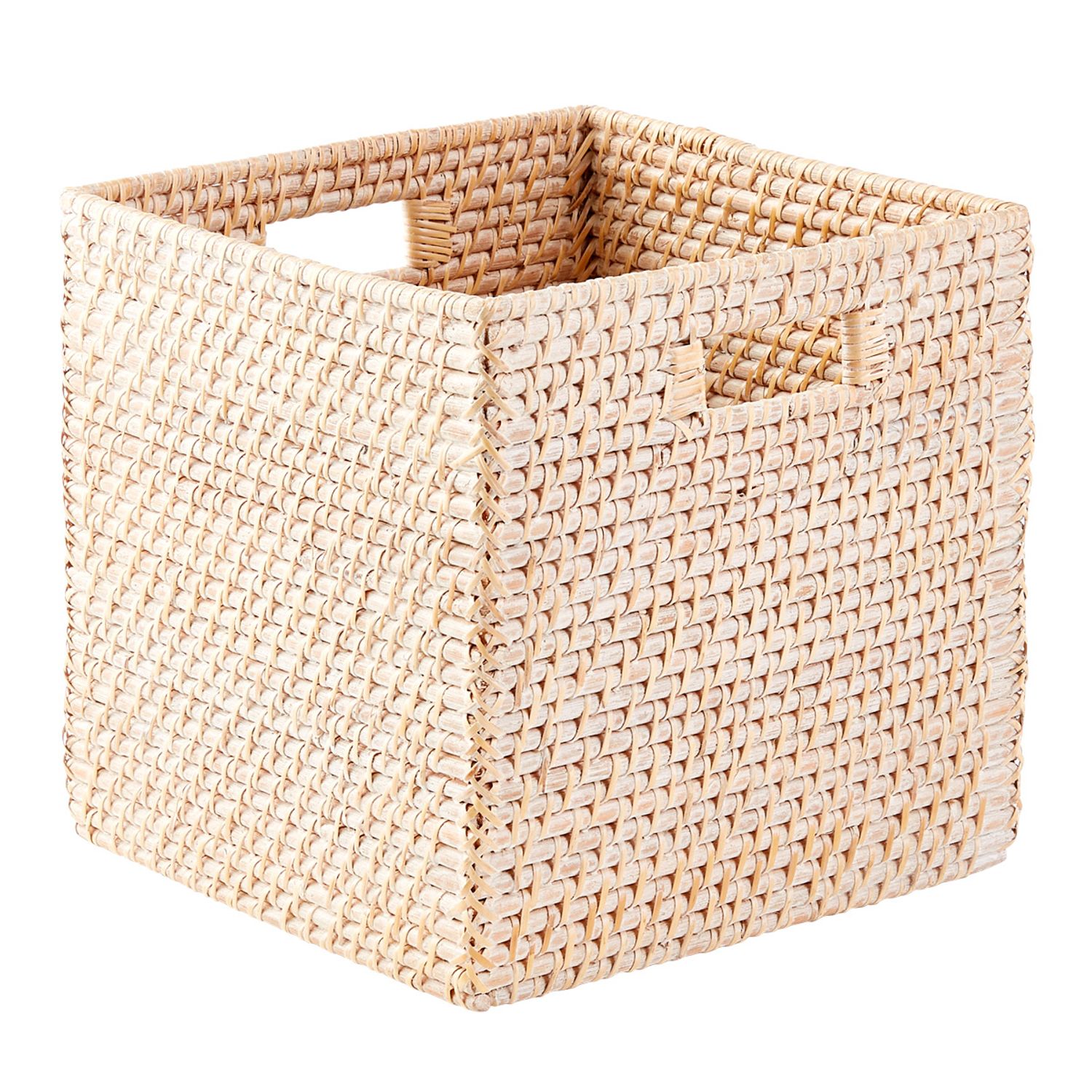 Shop Whitewash Rattan Storage Cubes from The Container Store on Openhaus