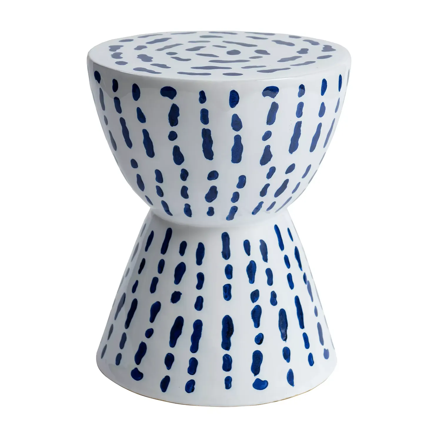 Shop White and Blue Ceramic Stool from Kirkland's on Openhaus