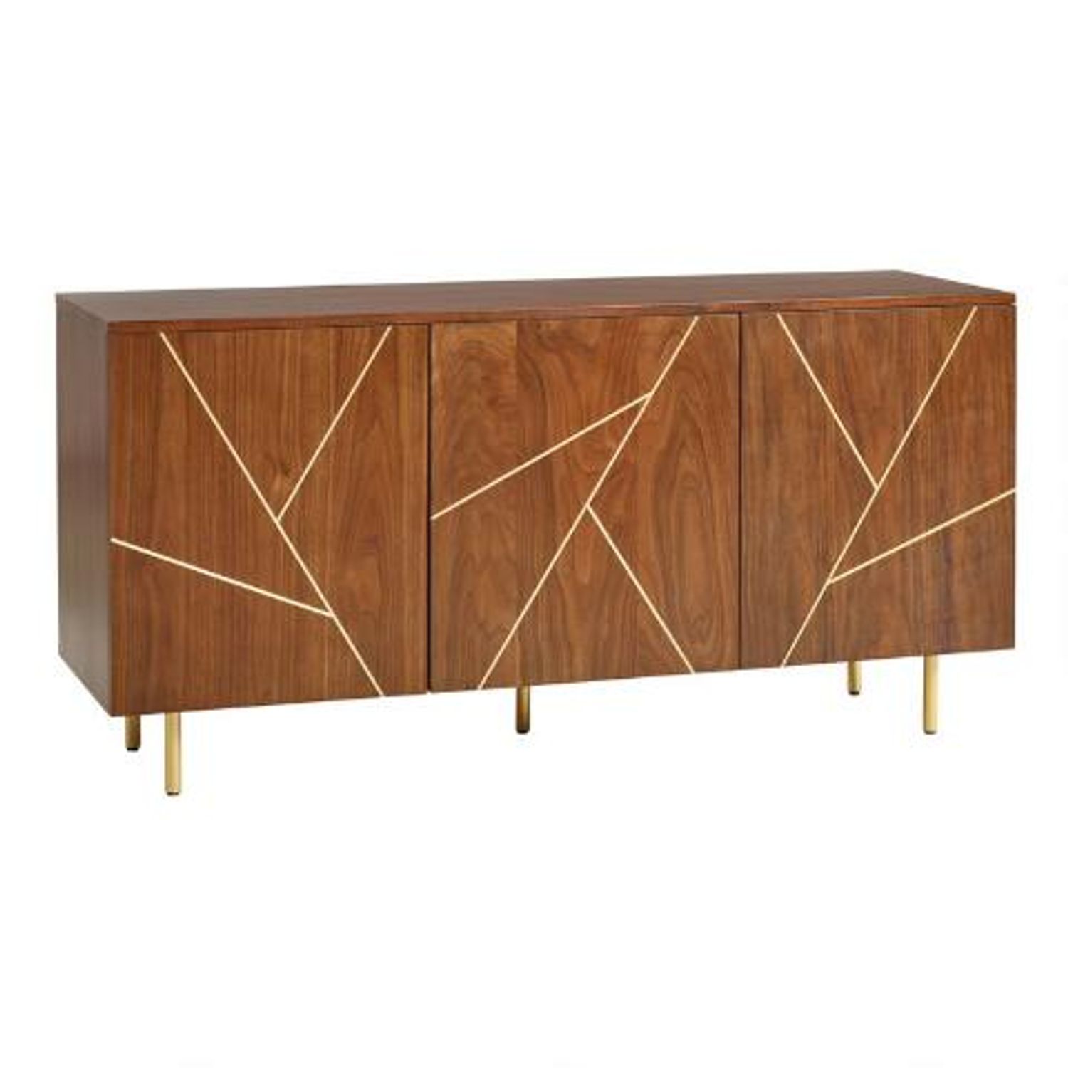 Shop Spiced Auburn Wood And Brass Inlay Dustin Storage Cabinet from World Market on Openhaus