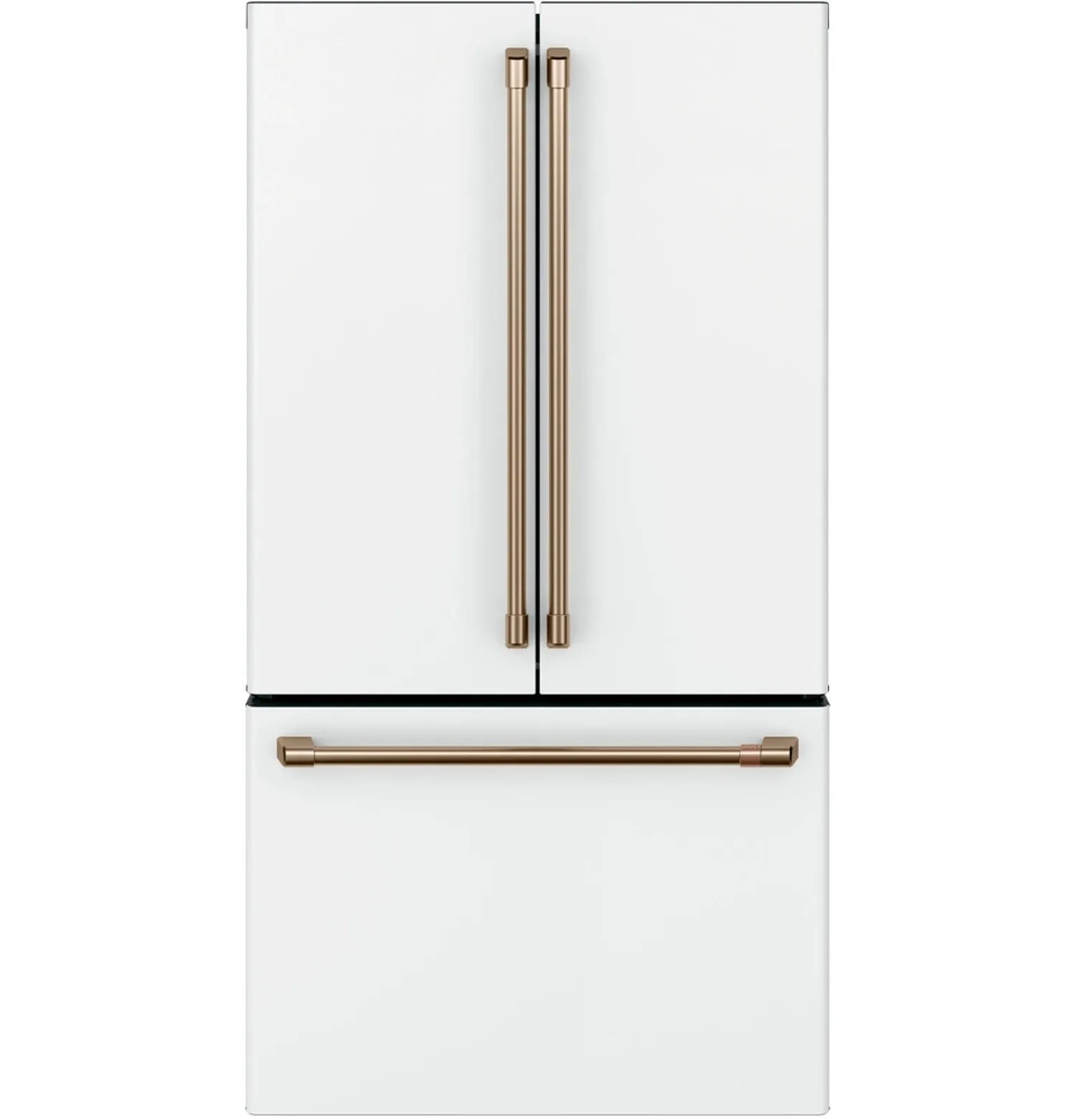 Shop Café Energy Star Smart Counter-Depth French-Door Refrigerator in Matte White with Brushed Bronze Hardware from Café on Openhaus