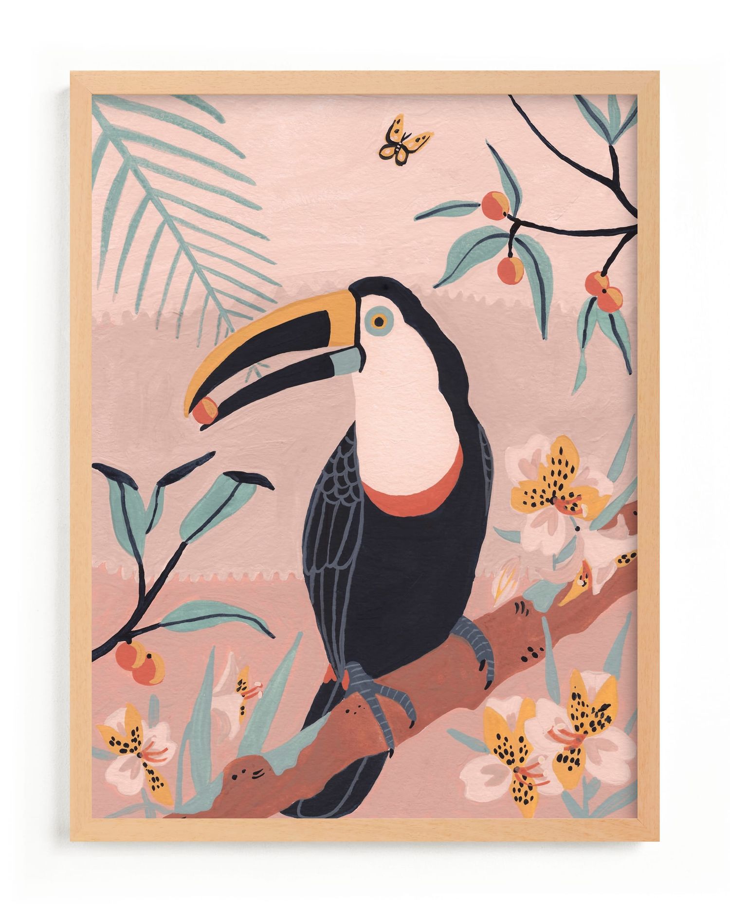 Shop Tropic Toucan I  (18x24), Natural Wood Frame from Minted on Openhaus