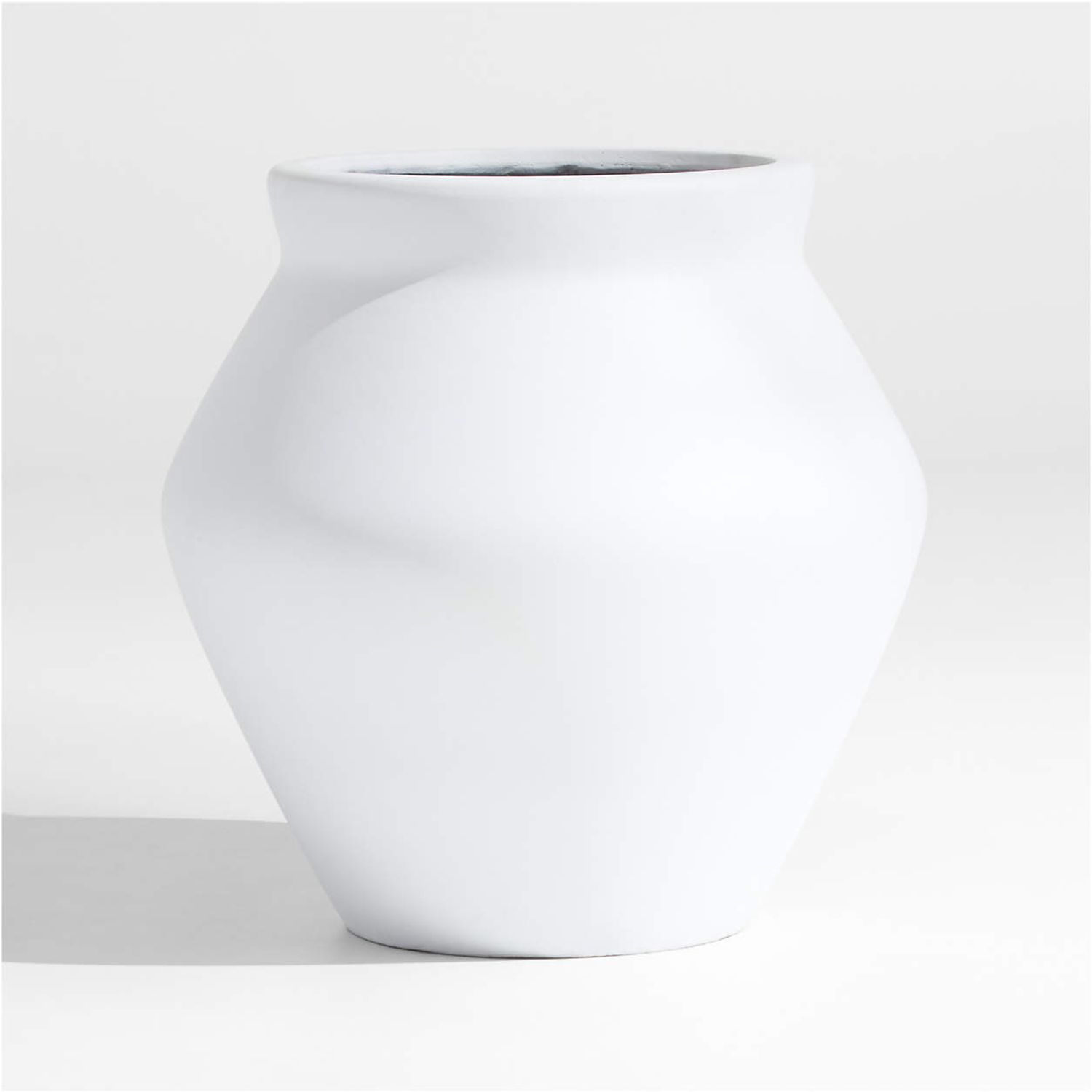 Shop Wabi Medium White Fiberstone Planter by Leanne Ford from Crate and Barrel on Openhaus